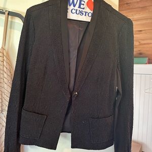 Nanette Lepore black blazer with brocade accents
